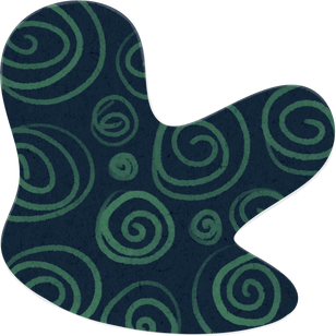 Scribbled Blue and Green Swirl Patterned Paper Cut-out